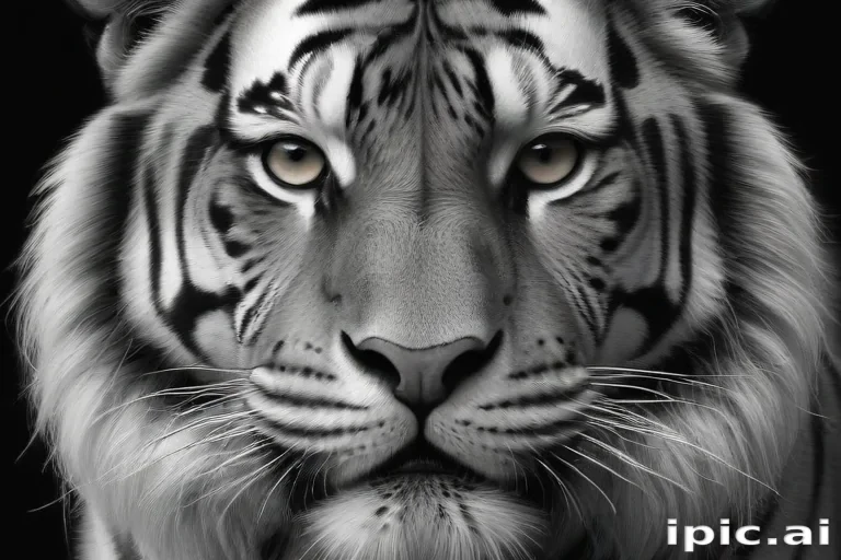 tiger clipart black and white
