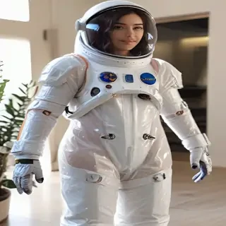 cartoon transparent astronaut suit