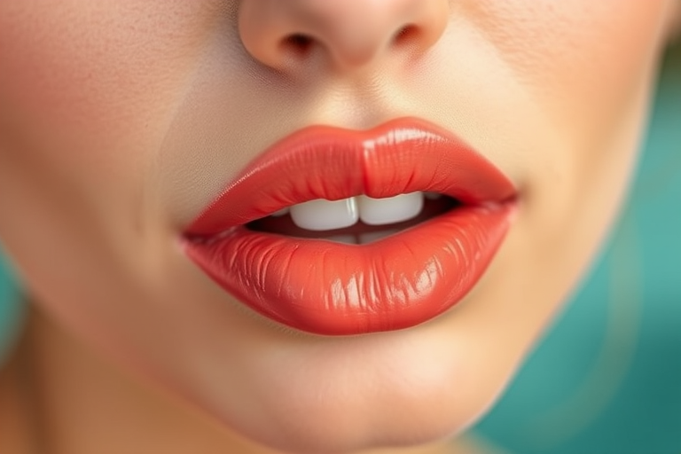 Sheer coral lips with a water-tint formula, named "Blushing Reef," providing a lightweight, natural-looking stain for effortless beauty