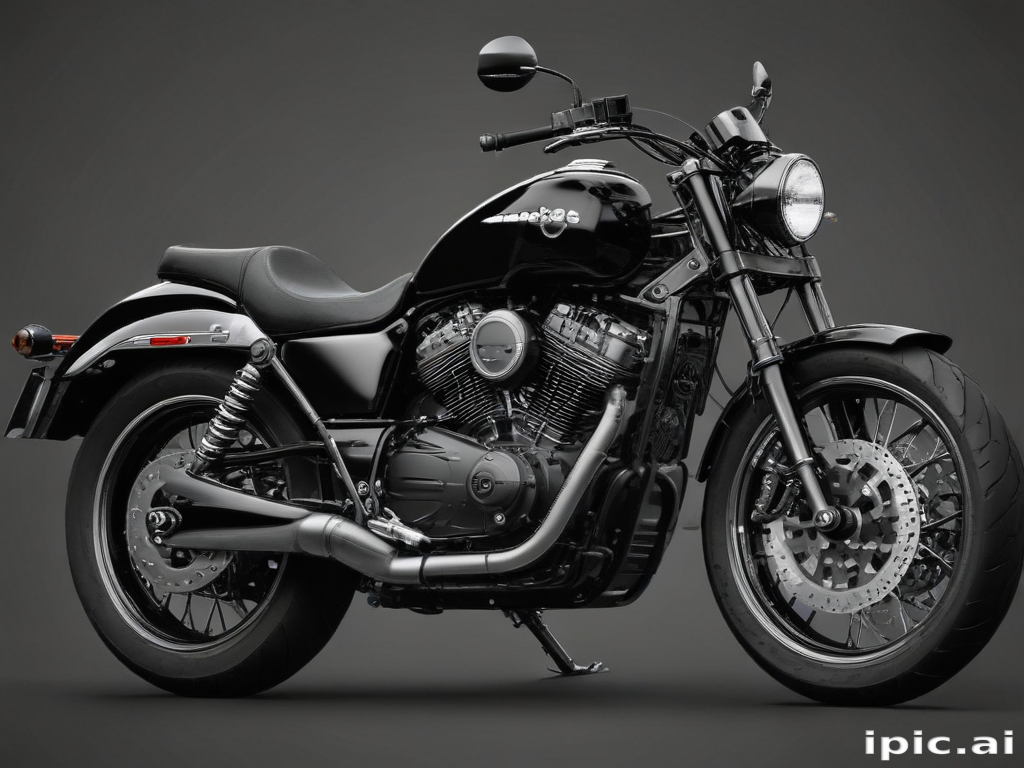 Stylish Black Motorcycle with Sleek Design and Powerful Engine Performance