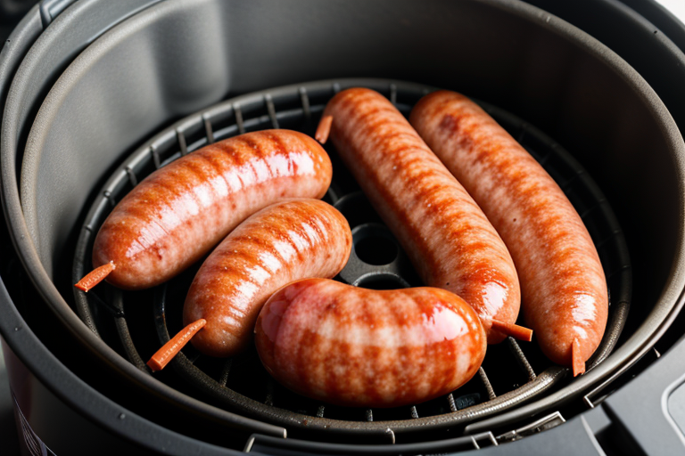 what temperature to cook smoked sausage in air fryer