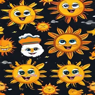 cartoon suns