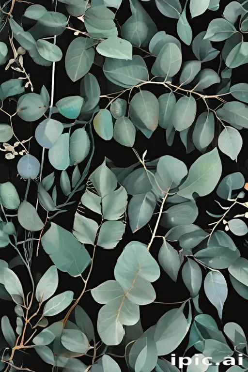 eucalyptus clipart black and white