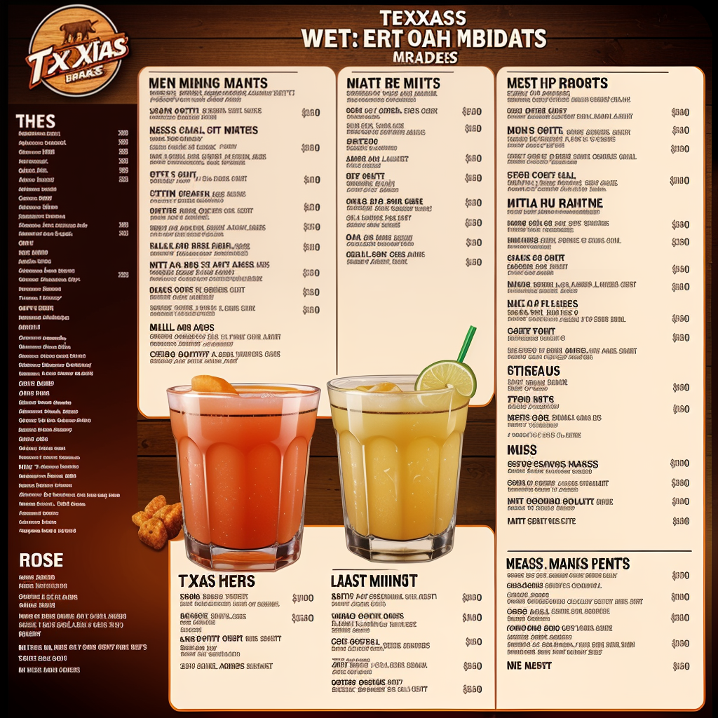 texas roadhouse drink menu prices
