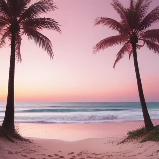 pastel pink beach wallpaper