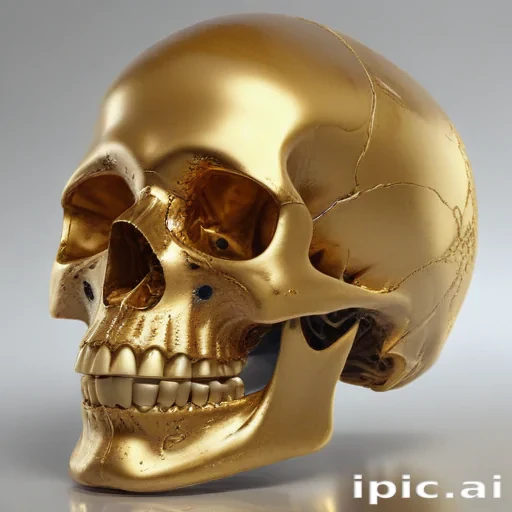 transparent gold skull