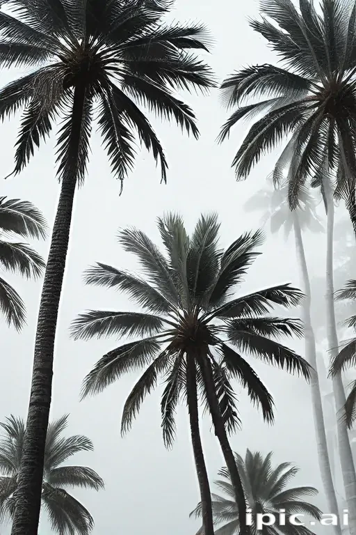 transparent palm trees