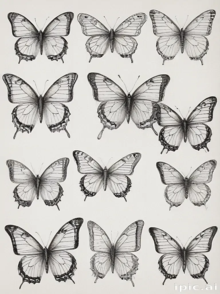 butterflies sketches