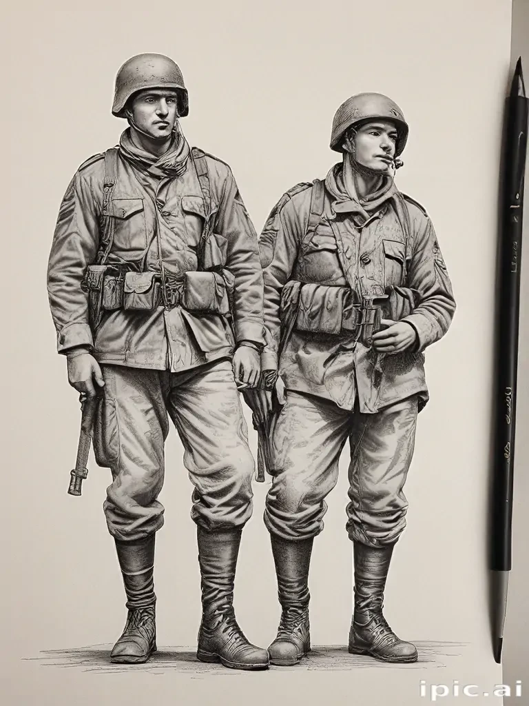 soldiers drawing