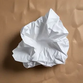crumpled up paper