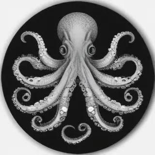 octopus clipart black and white