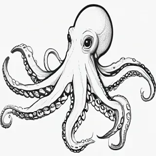 octopus clip art black and white