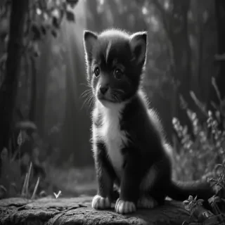 black and white cute