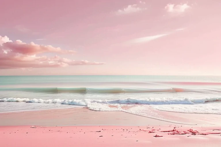 pastel pink beach wallpaper