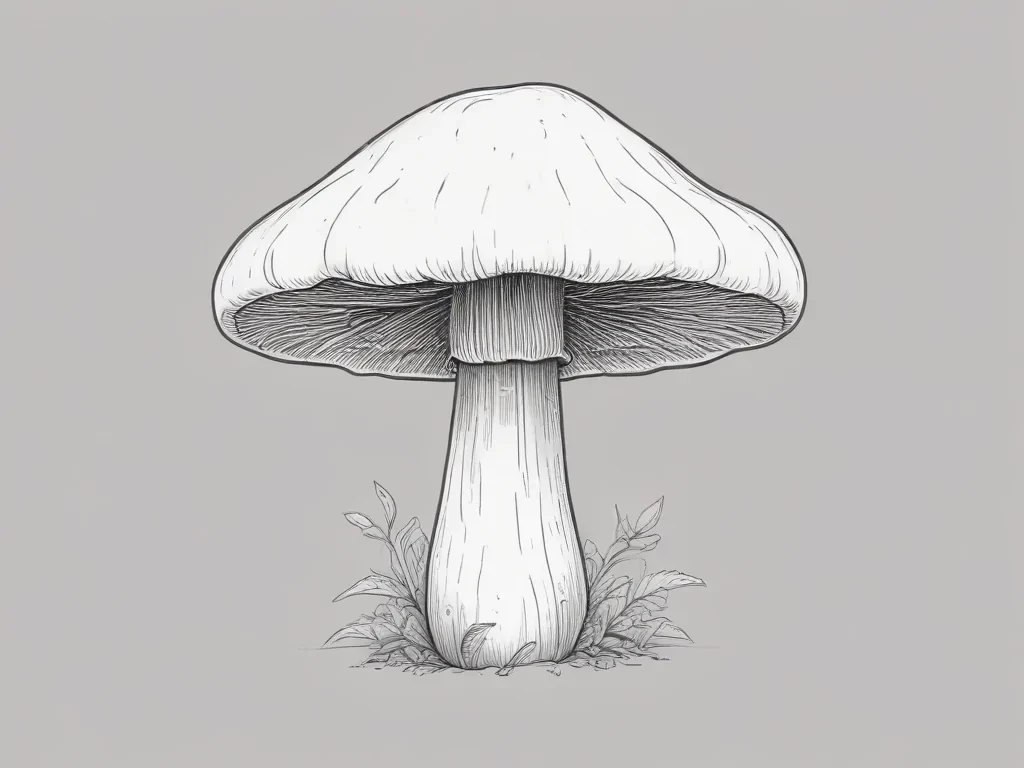 mushroom line art