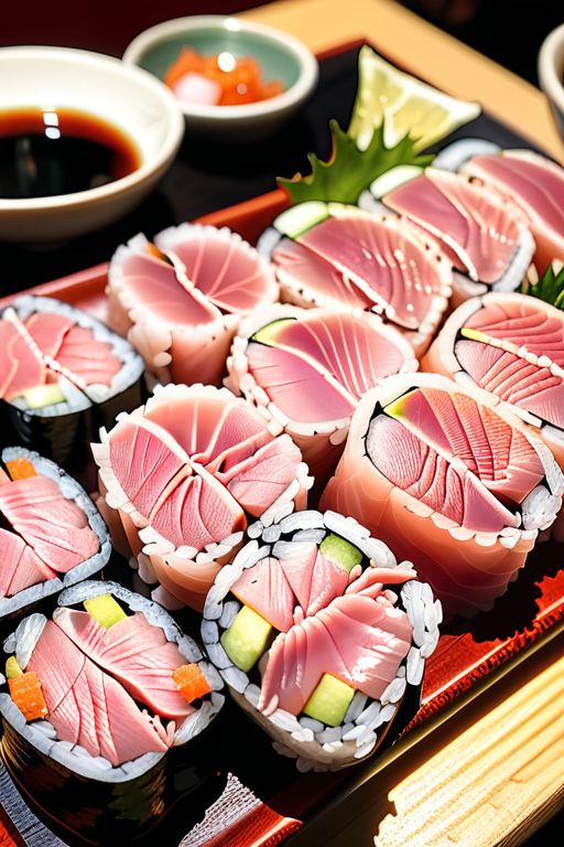 tuna at a sushi bar