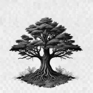 forest clipart black and white