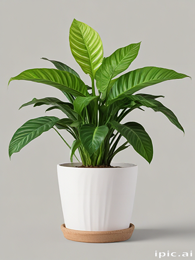 A Lush Green Potted Plant with Vibrant Leaves in a Minimalist Pot