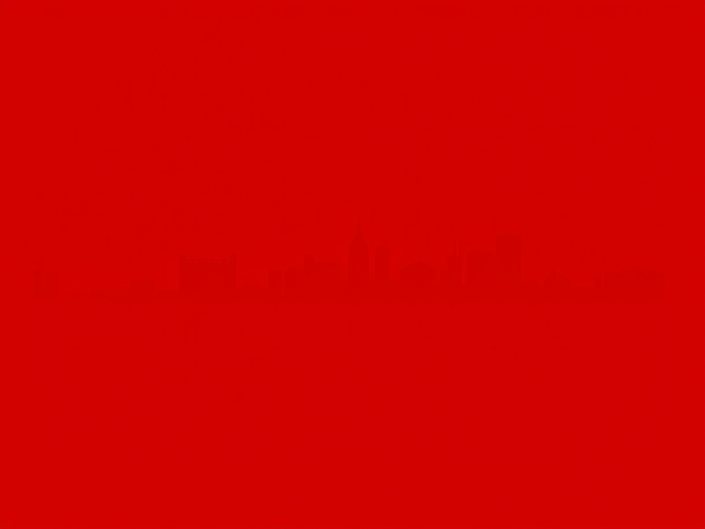 Create a high-resolution silhouette of a city skyline against a gradient red background, using a DSLR camera with an aperture of f/8, shutter speed of 1/60s, ISO 100, shot from a wide-angle lens at a 24mm focal length for enhanced depth and clarity.