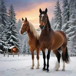 merry christmas images with horses