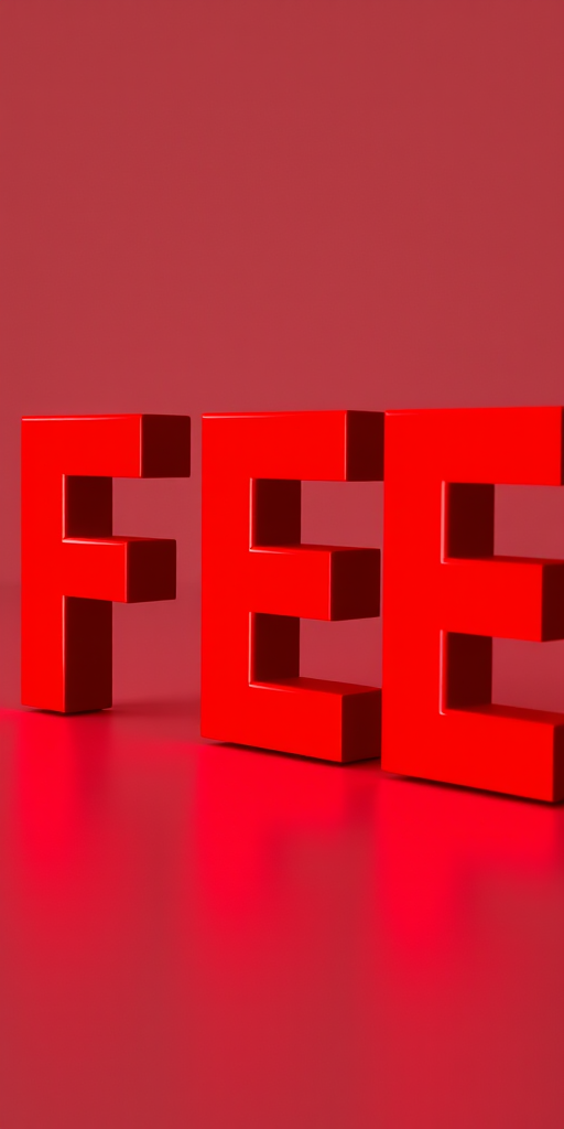 Regenerate a 3D text image displaying the word FREE, with vibrant red color and slight shadow effect, using a DSLR camera, aperture set to f/2.8, ISO 100, 50mm lens, taken from a slightly low angle, with bright studio lighting for enhanced quality.