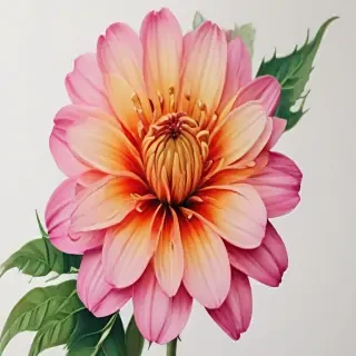 flower drawing with color