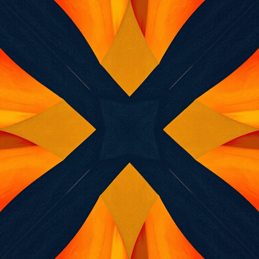 Create an abstract geometric pattern with sharp angles and contrasting colors, using a DSLR camera with a 50mm lens, aperture set to f/1.8, ISO 100, shot from a top-down view for enhanced depth, high contrast, and vibrant color saturation.