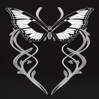 black butterfly outline