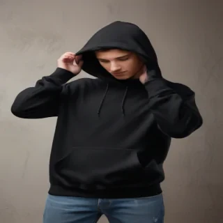 black hoodie mockup