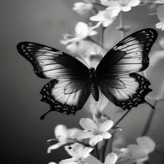 black and white butterfly wallpaper
