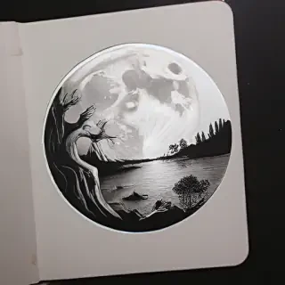 aesthetic moon drawings