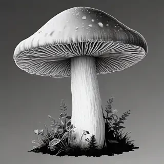 mushroom clip art black and white