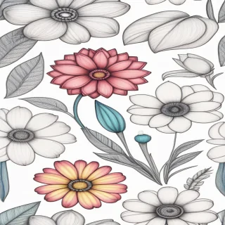 drawings of flowers with color