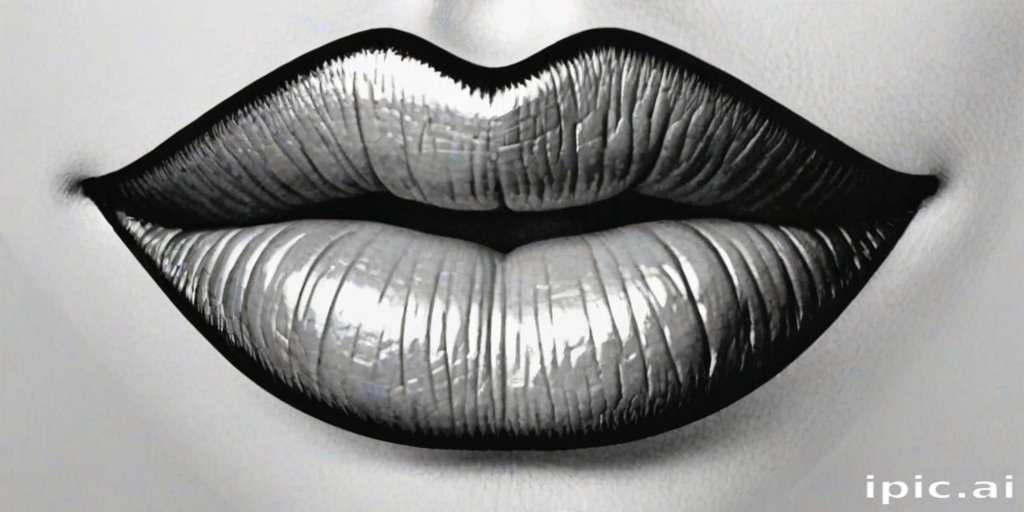 lips clipart black and white