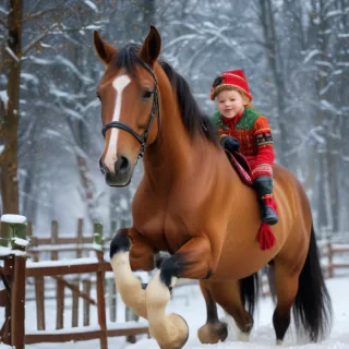 merry christmas images with horses