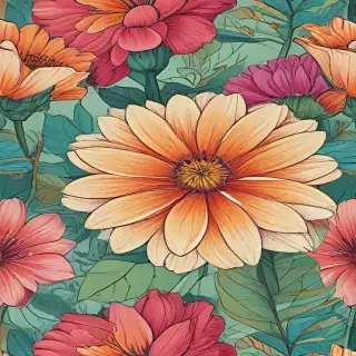 color drawing flowers