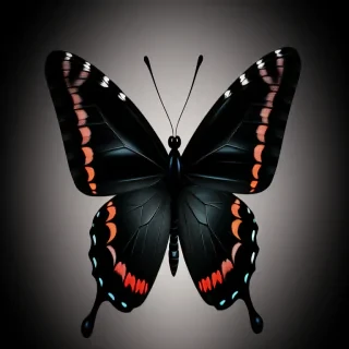 black wallpaper butterfly