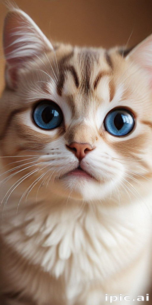 A Close-Up Portrait of a Beautiful Cat with Striking Blue Eyes.