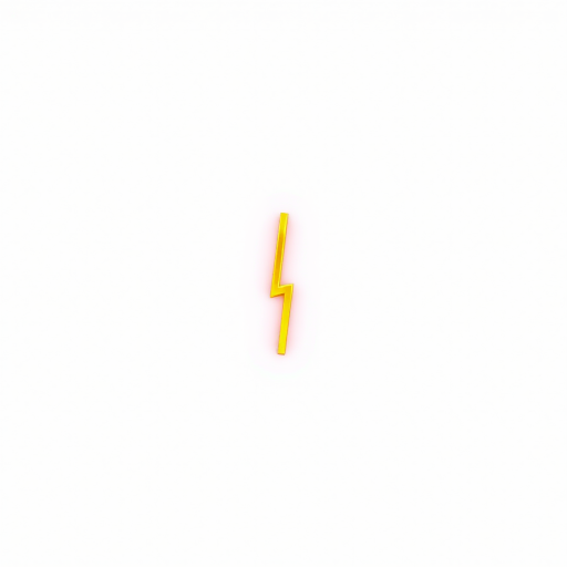 Create a high-resolution image of a power symbol in bright orange against a white background, using a Canon EOS R5 camera with a 50mm f/1.2 lens, aperture set to f/2.8, ISO 100, and a shallow depth of field to enhance focus on the symbol.