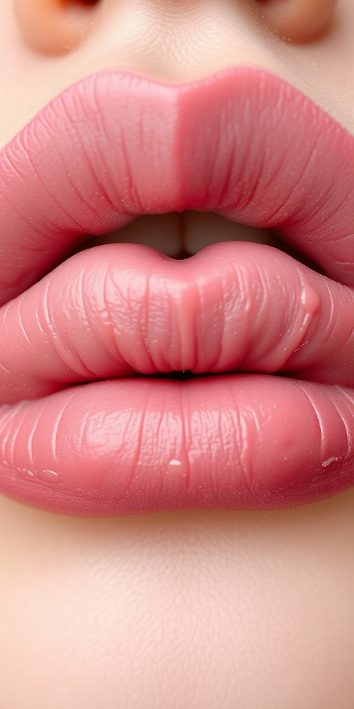 Dusty mauve lips with a soft, powdery finish and blurred edges, titled "Vintage Rose Whisper"