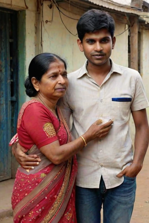 indian son with mom