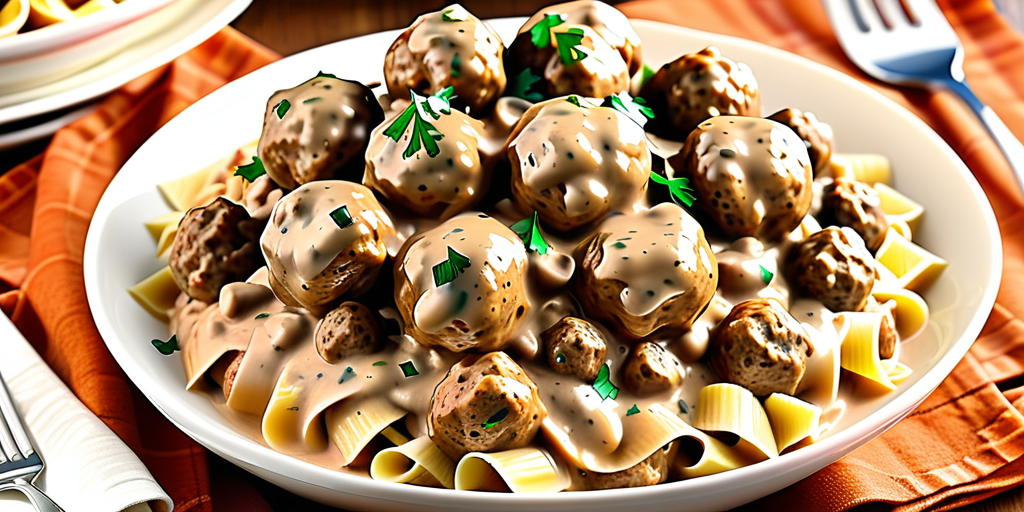crock pot stroganoff with meatballs