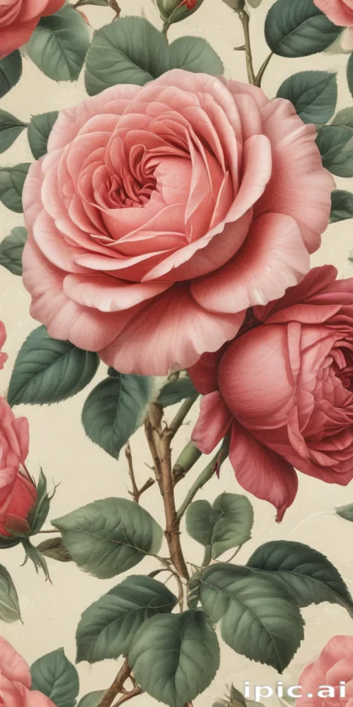 vintage rose illustration
