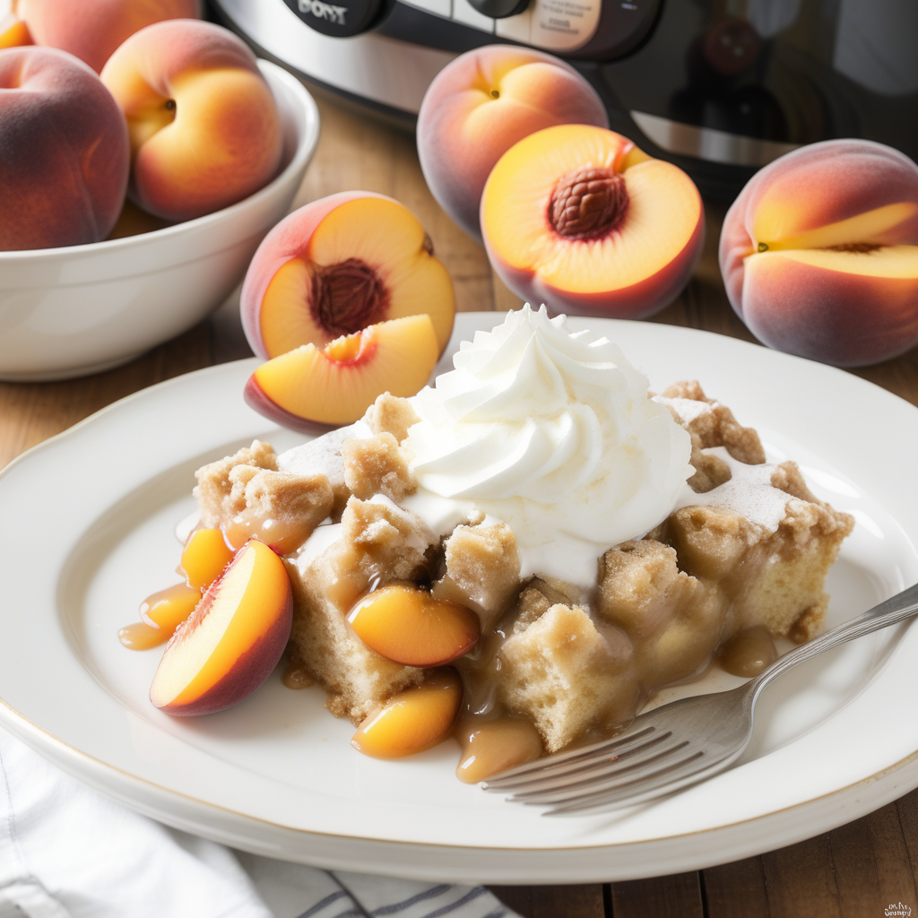 peach cobbler crock pot cake mix