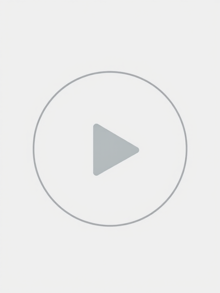 Create a high-resolution vector image of a minimalist play button icon centered in a circular outline, with a light gray background and a dark gray border, captured with a DSLR camera at f/8 aperture, 50mm lens, ISO 100, natural lighting, and a clean, modern aesthetic.