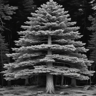 black and white pine tree clipart
