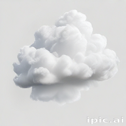 A Fluffy White Cloud Floating Gracefully Against a Soft Gray Background.