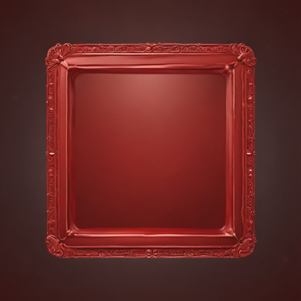 Elegant Empty Red Frame Ready for Your Most Cherished Artwork Display