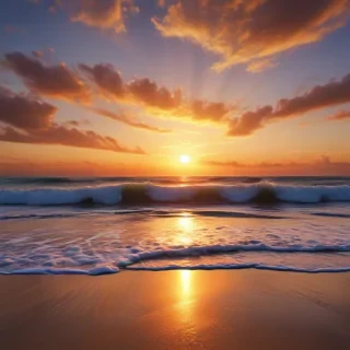 sun set on beach