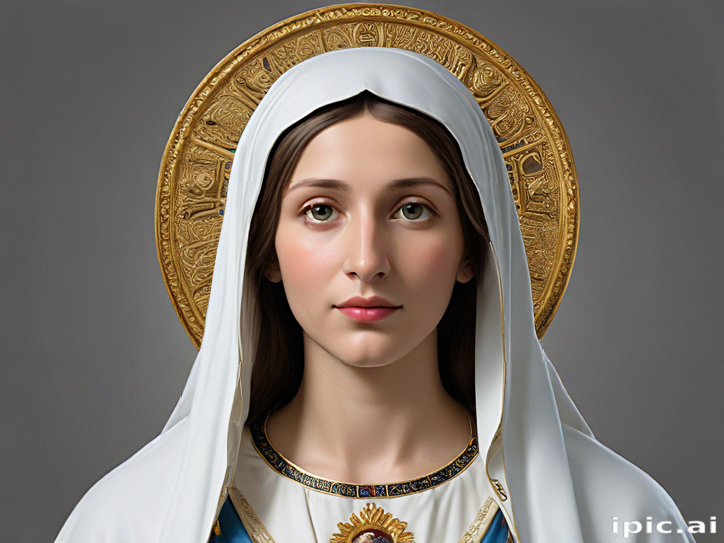 Elegant Portrait of a Serene Figure with a Radiant Halo Background
